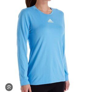 adidas Women's Creator Climalite Long Sleeve Crew Neck Tee Blue Size XL